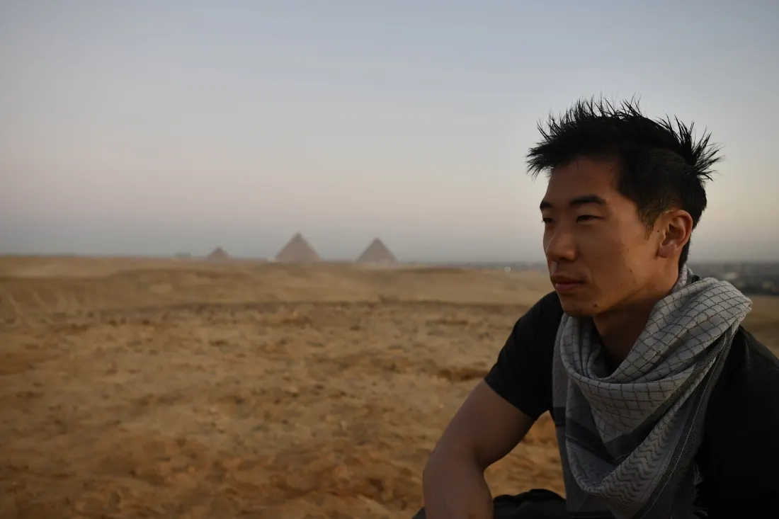 Winter sun at the pyramids on an Egypt Christmas tour
