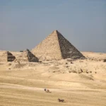 Egypt in December - pyramids under clear winter sky