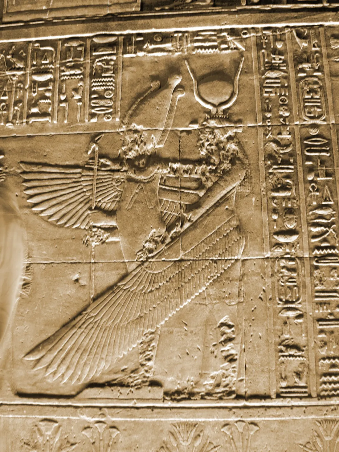 Egyptian goddess Isis relief at Philae temple