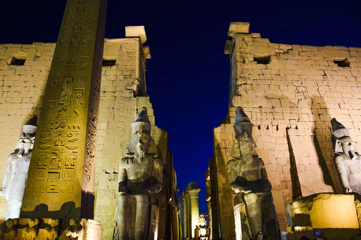 Luxor Egypt - Luxor Temple illuminated at night