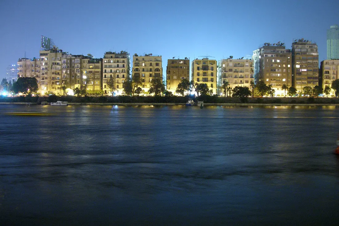 Cairo city lights on New Year night