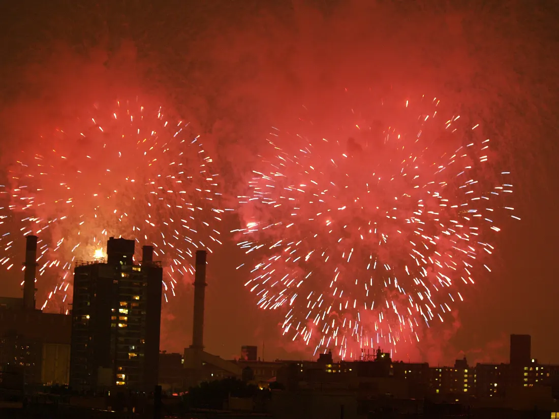 New Year fireworks over the city