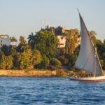 Nile River landscape between Cairo and Aswan, Egypt