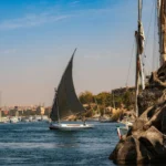 One day in Aswan Nile morning view