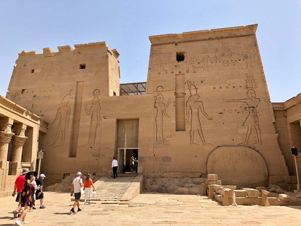 First pylon of the Temple of Isis on this Philae temple tour near Aswan