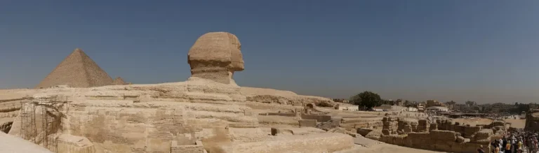 The Great Sphinx and pyramid on a Pyramids Cairo tour