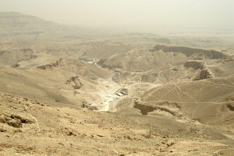 Panoramic view of the Valley of the Kings on the Luxor west bank