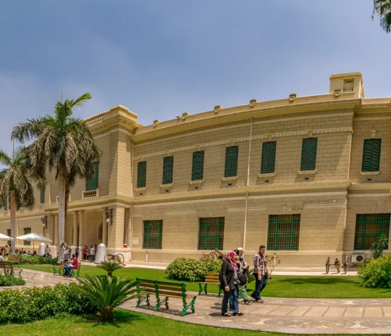 Abdeen Palace Museum Cairo facade and gardens in downtown Cairo