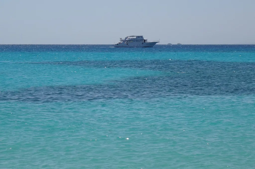 Turquoise Red Sea water off Giftun Island, a beach day between Christmas and New Years