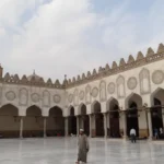 Al-Azhar Mosque courtyard in Cairo, a free and beautiful stop on cheap trips for New Years