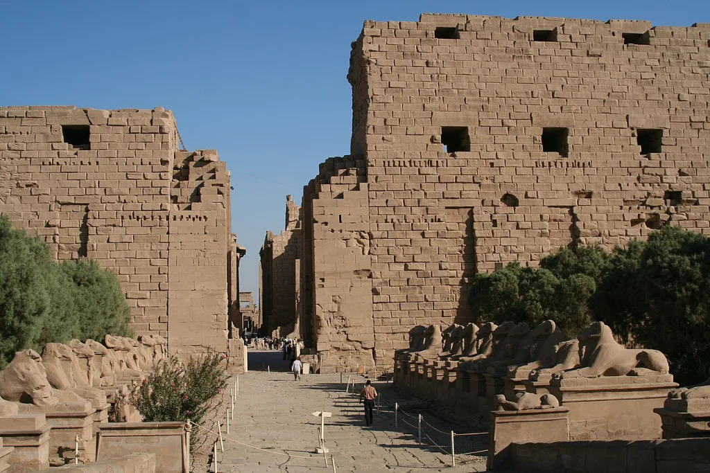Karnak temple gateway, a classic stop for Christmas travel in Egypt