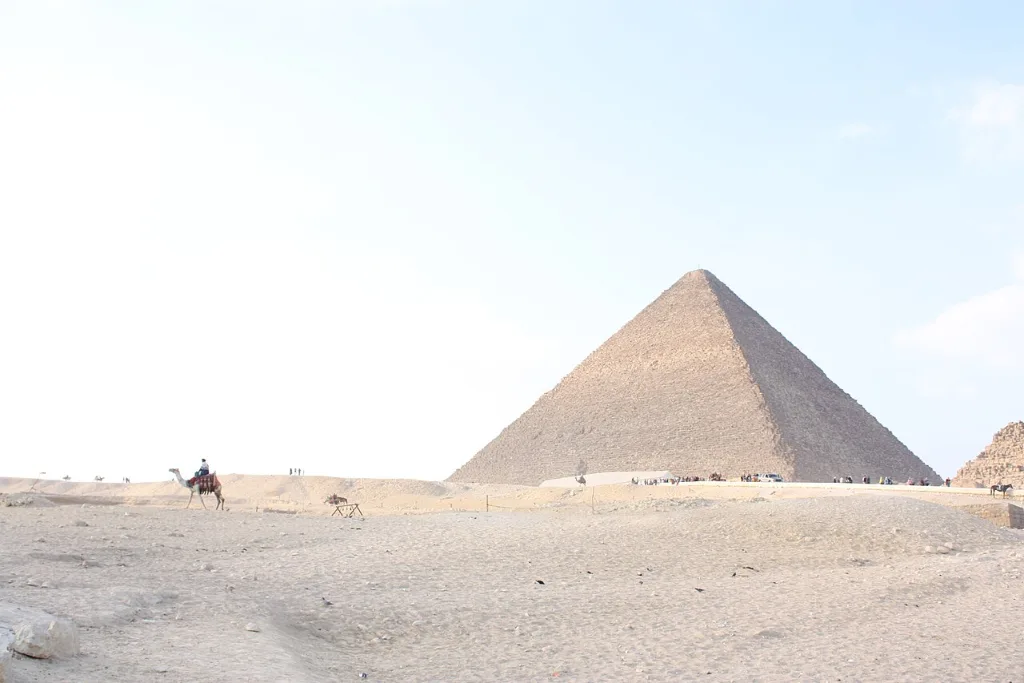 Great Pyramid of Giza seen from the Sphinx on Christmas trips for families