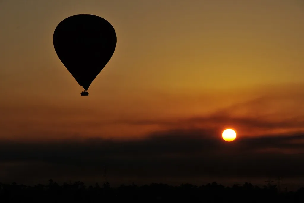 Hot air balloon at sunrise over Luxor, among fun Christmas vacation ideas