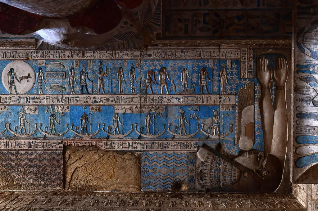 Painted astronomical ceiling in the Hathor Temple at Dendera - New Year In Ancient Egypt