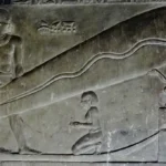 Dendera lights relief showing a snake inside a bulb-shaped lotus in the crypt