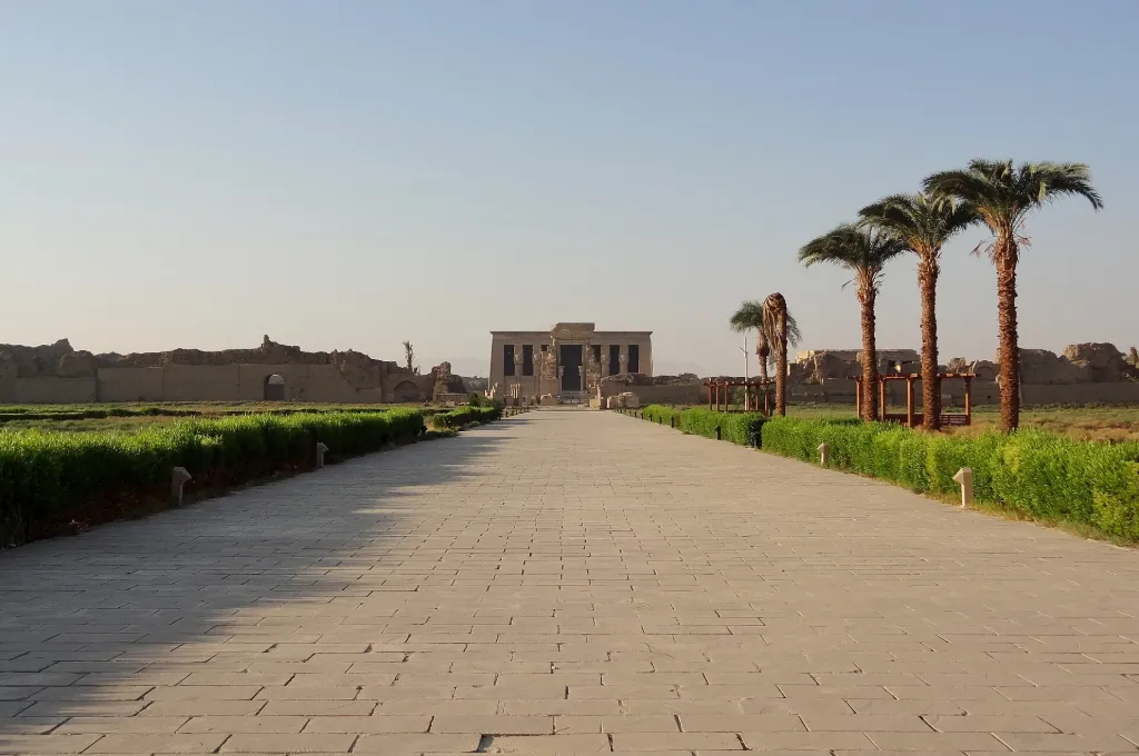 Approach avenue to the Dendera temple in Egypt near Qena