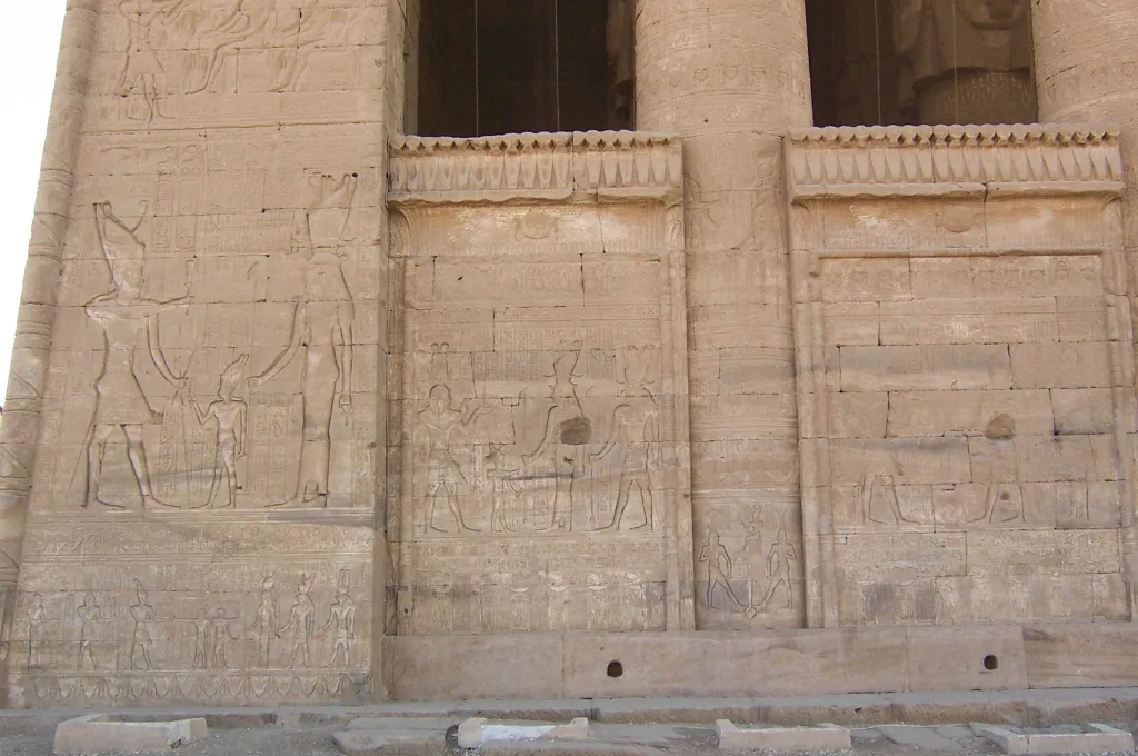 Temple of Hathor facade at Dendera, Qena, where the ancient Egyptian Dendera Zodiac was found