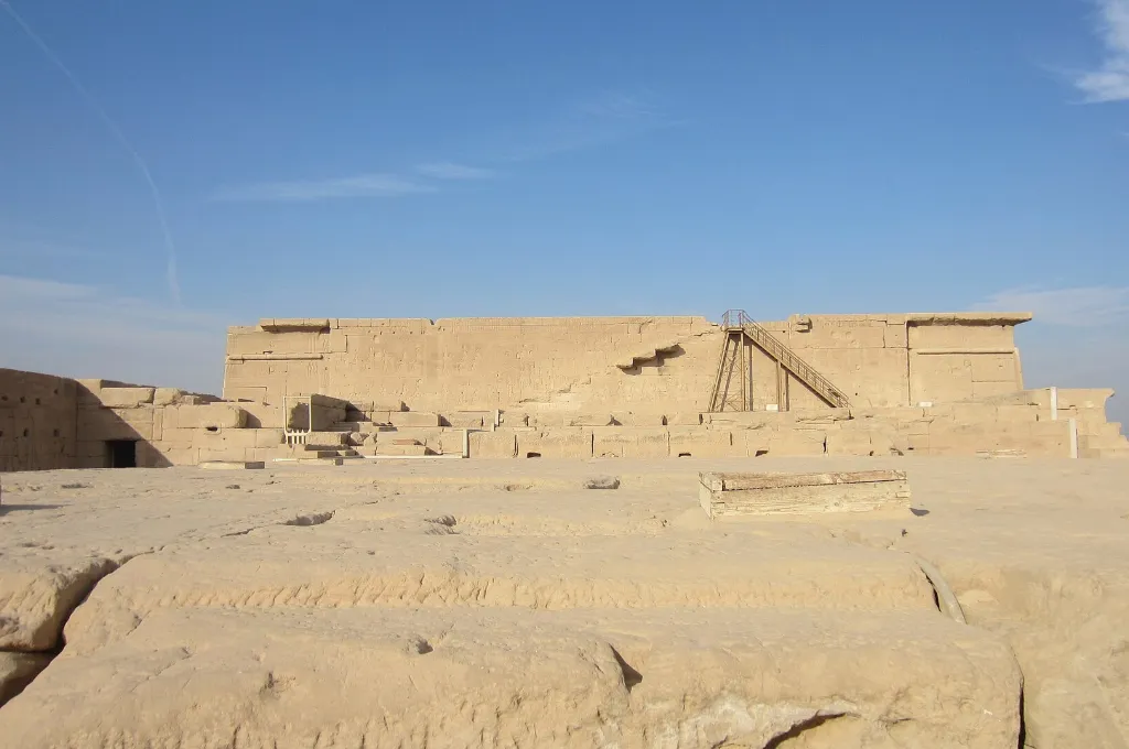 Roof terrace of the Dendera temple in Egypt above the Hathor sanctuary