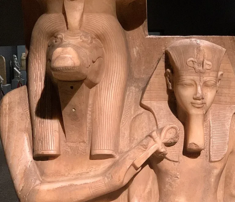Double statue of the crocodile god Sobek and Amenhotep III, a highlight of Luxor Museum