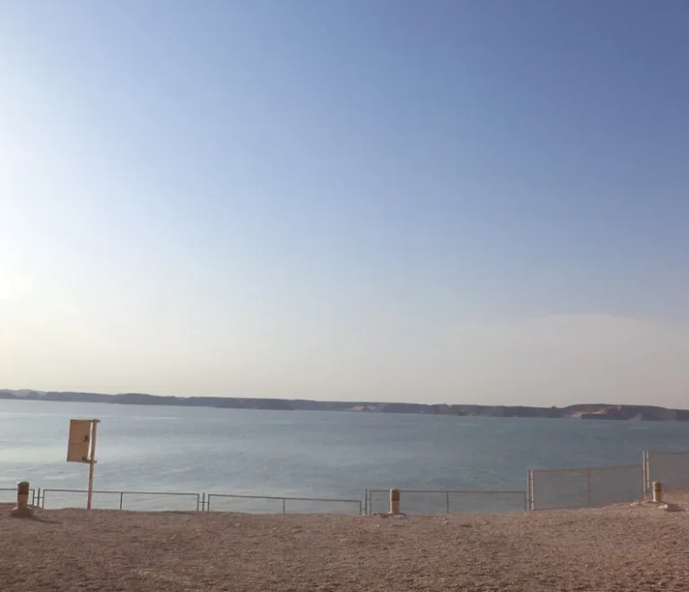 Sunrise over Lake Nasser beside the two temples, the reward at the end of the Luxor to Abu Simbel journey