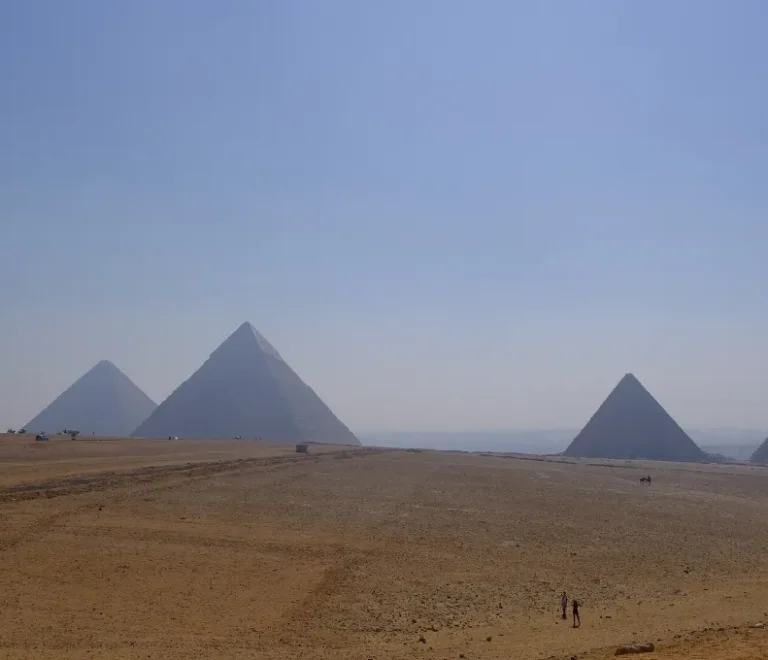 Giza pyramids under a clear winter sky, a classic stop on a New Year in Egypt trip