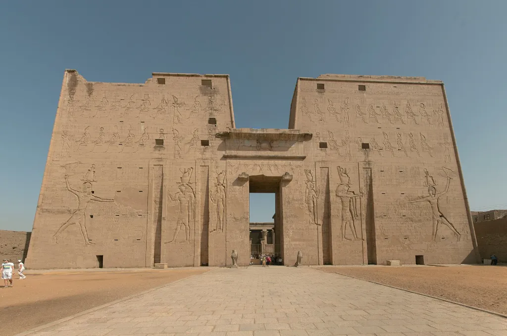 Edfu Temple pylon, a stop between Luxor and Aswan on a New Year Nile cruise