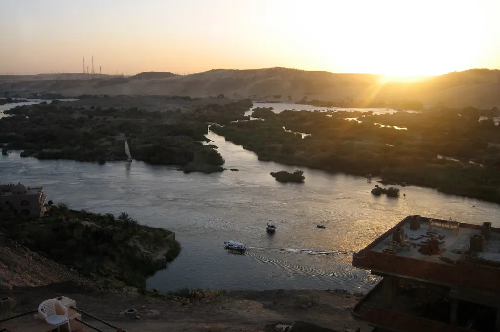 Golden hour over the Nile at Aswan, ideal for a romantic New Year's getaway