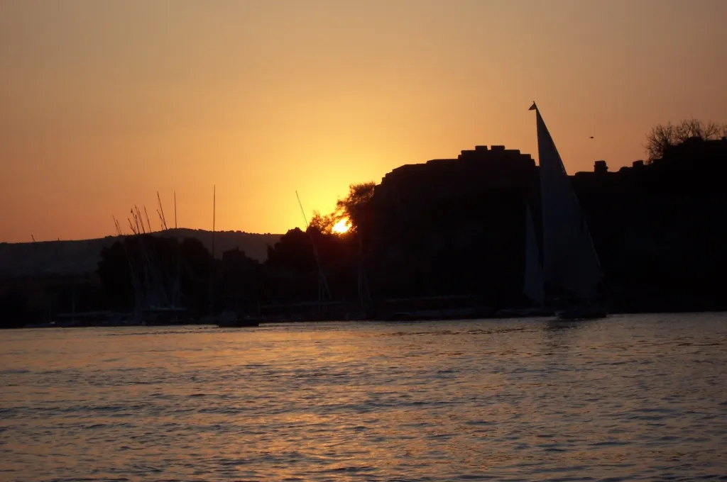 Felucca sail at sunset in Aswan, a romantic New Year's getaway for two