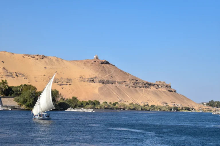 Sailing boat on the Nile near Aswan, the setting for a dahabiya Nile cruise 5 nights
