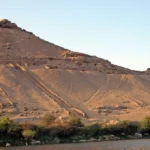 Tombs of the Nobles Aswan cut into the west-bank cliff above the Nile