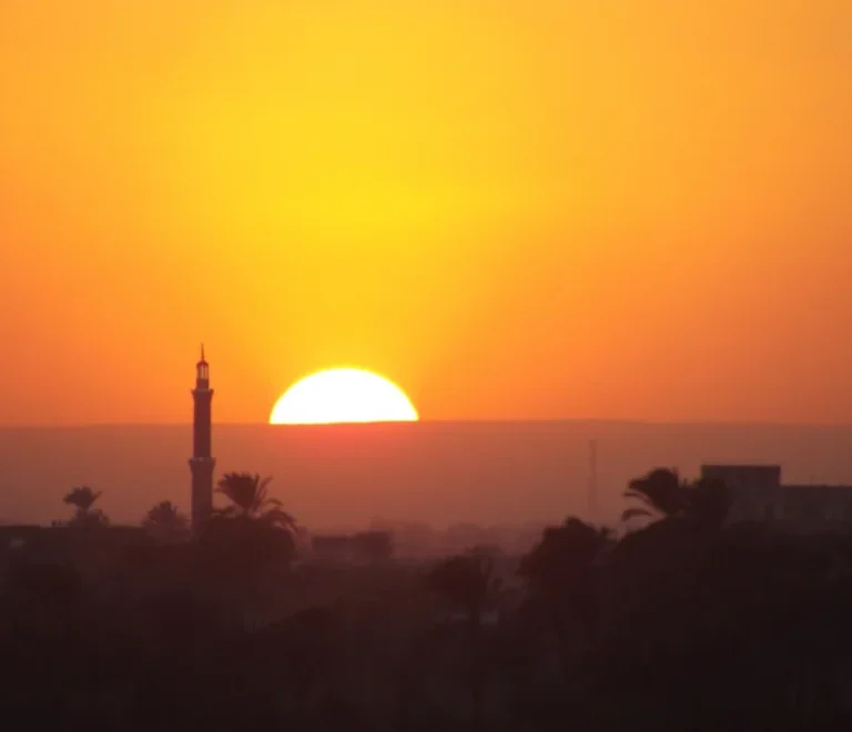 West Bank of the Nile at sunset in Luxor, seen when getting around Luxor